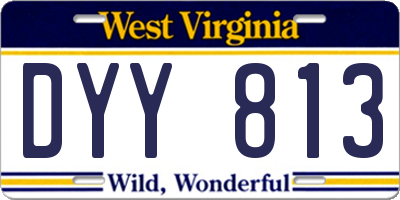 WV license plate DYY813