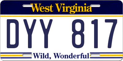 WV license plate DYY817