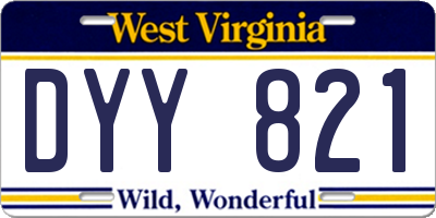 WV license plate DYY821