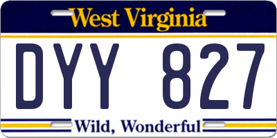 WV license plate DYY827