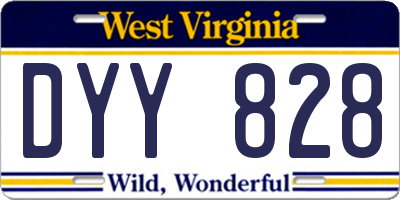 WV license plate DYY828