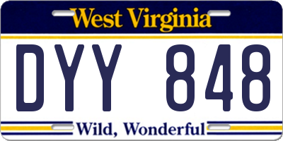 WV license plate DYY848