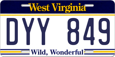 WV license plate DYY849