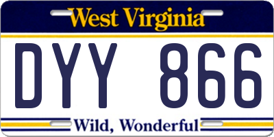 WV license plate DYY866