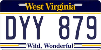 WV license plate DYY879
