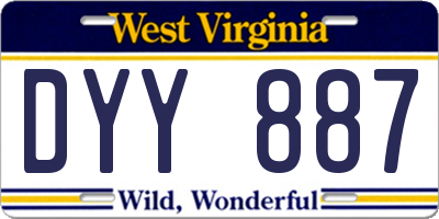 WV license plate DYY887