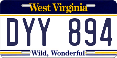 WV license plate DYY894