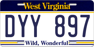 WV license plate DYY897
