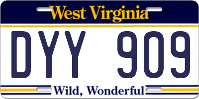WV license plate DYY909