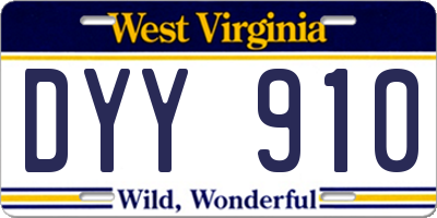 WV license plate DYY910