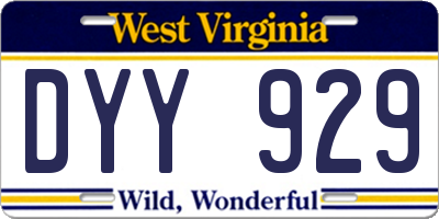 WV license plate DYY929