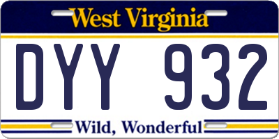 WV license plate DYY932