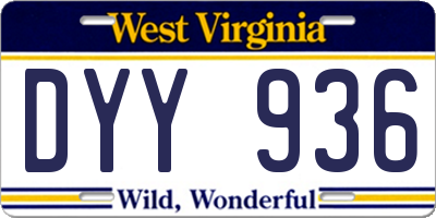 WV license plate DYY936