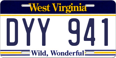 WV license plate DYY941