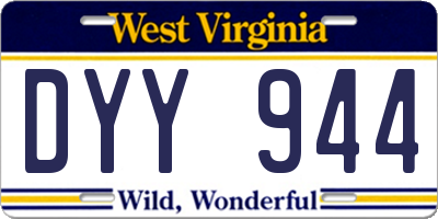 WV license plate DYY944