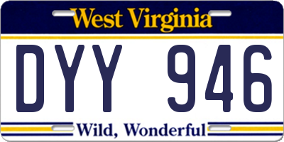 WV license plate DYY946