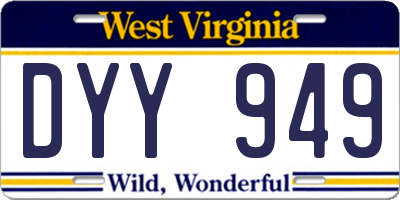 WV license plate DYY949