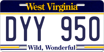 WV license plate DYY950