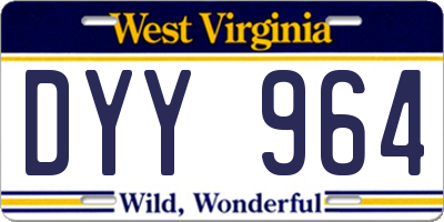 WV license plate DYY964