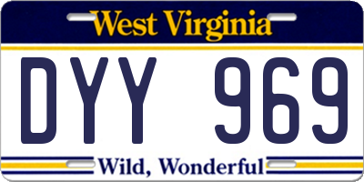 WV license plate DYY969
