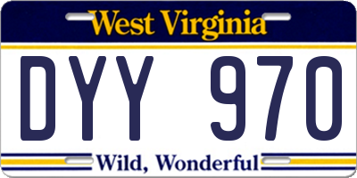 WV license plate DYY970