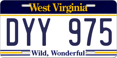WV license plate DYY975