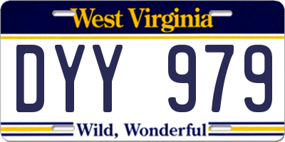 WV license plate DYY979