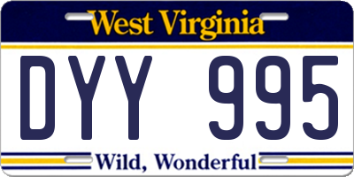 WV license plate DYY995