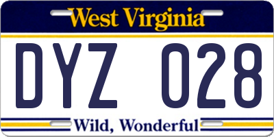 WV license plate DYZ028