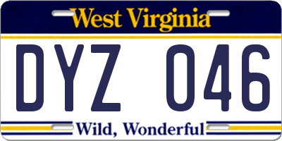 WV license plate DYZ046