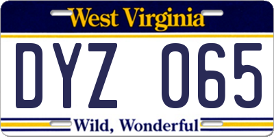 WV license plate DYZ065