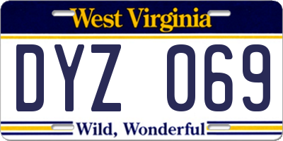 WV license plate DYZ069