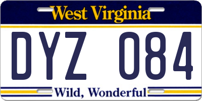 WV license plate DYZ084