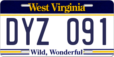 WV license plate DYZ091