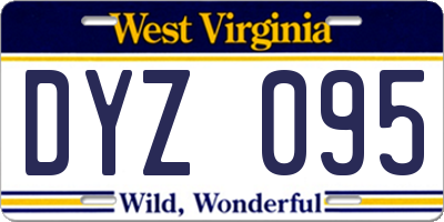 WV license plate DYZ095