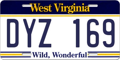 WV license plate DYZ169