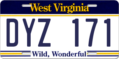 WV license plate DYZ171
