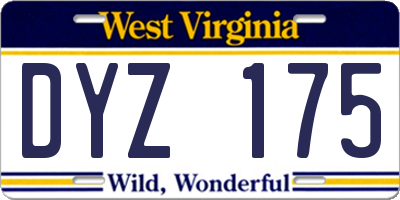 WV license plate DYZ175