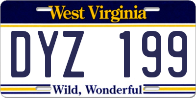 WV license plate DYZ199