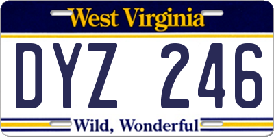 WV license plate DYZ246