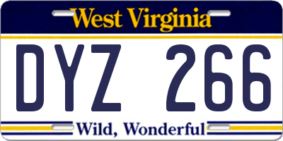 WV license plate DYZ266