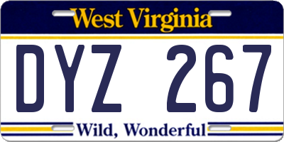 WV license plate DYZ267