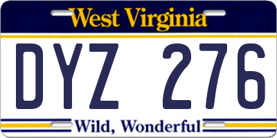 WV license plate DYZ276