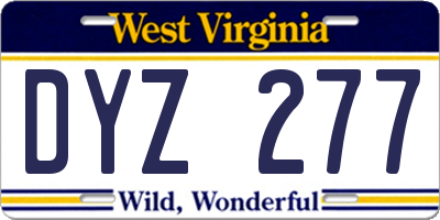 WV license plate DYZ277