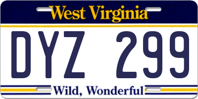 WV license plate DYZ299