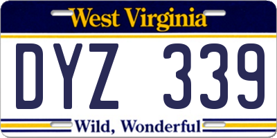 WV license plate DYZ339