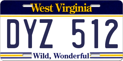WV license plate DYZ512