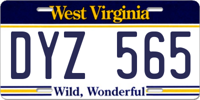 WV license plate DYZ565