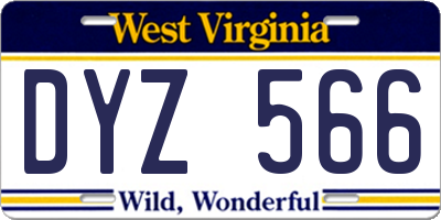 WV license plate DYZ566