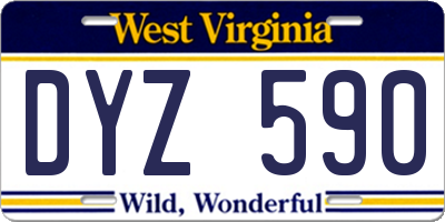 WV license plate DYZ590